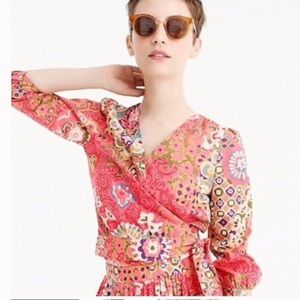J.Crew Paisley Wrap Top